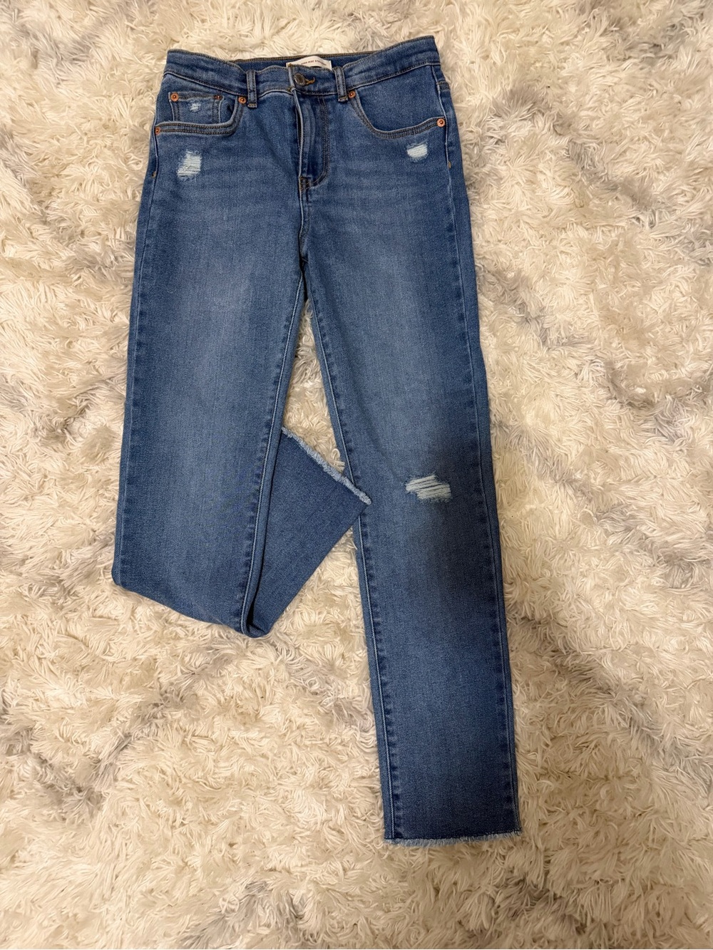 Girl’s Mid-Rise Distressed Skinny Jeans - Bluey